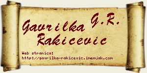 Gavrilka Rakićević vizit kartica